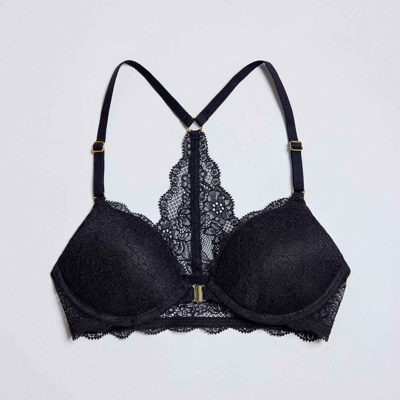 Lace Racerback Lift Up Bra Black - Image 10