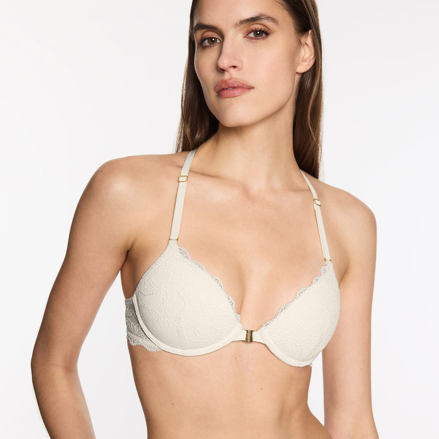 Lace Racerback Lift Up Bra Ecru - Image 4