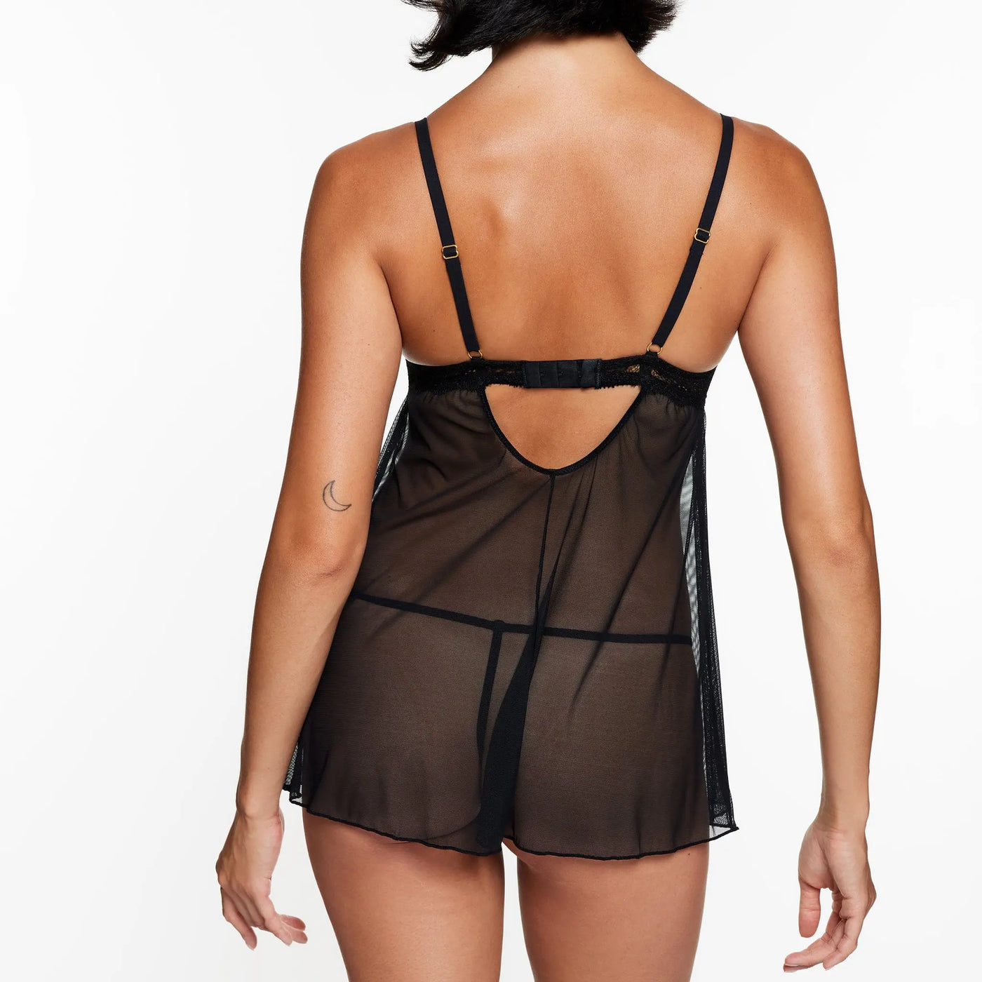 Lace Lift Up Babydoll Set Black - Image 3