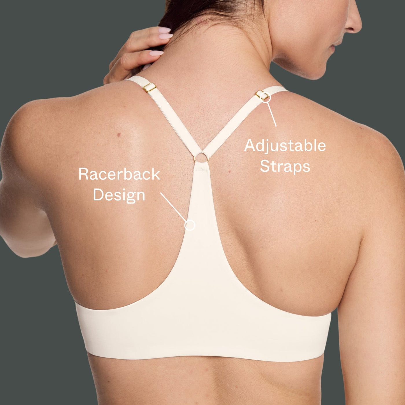 Racerback Lift Up Bra Ecru - Image 4