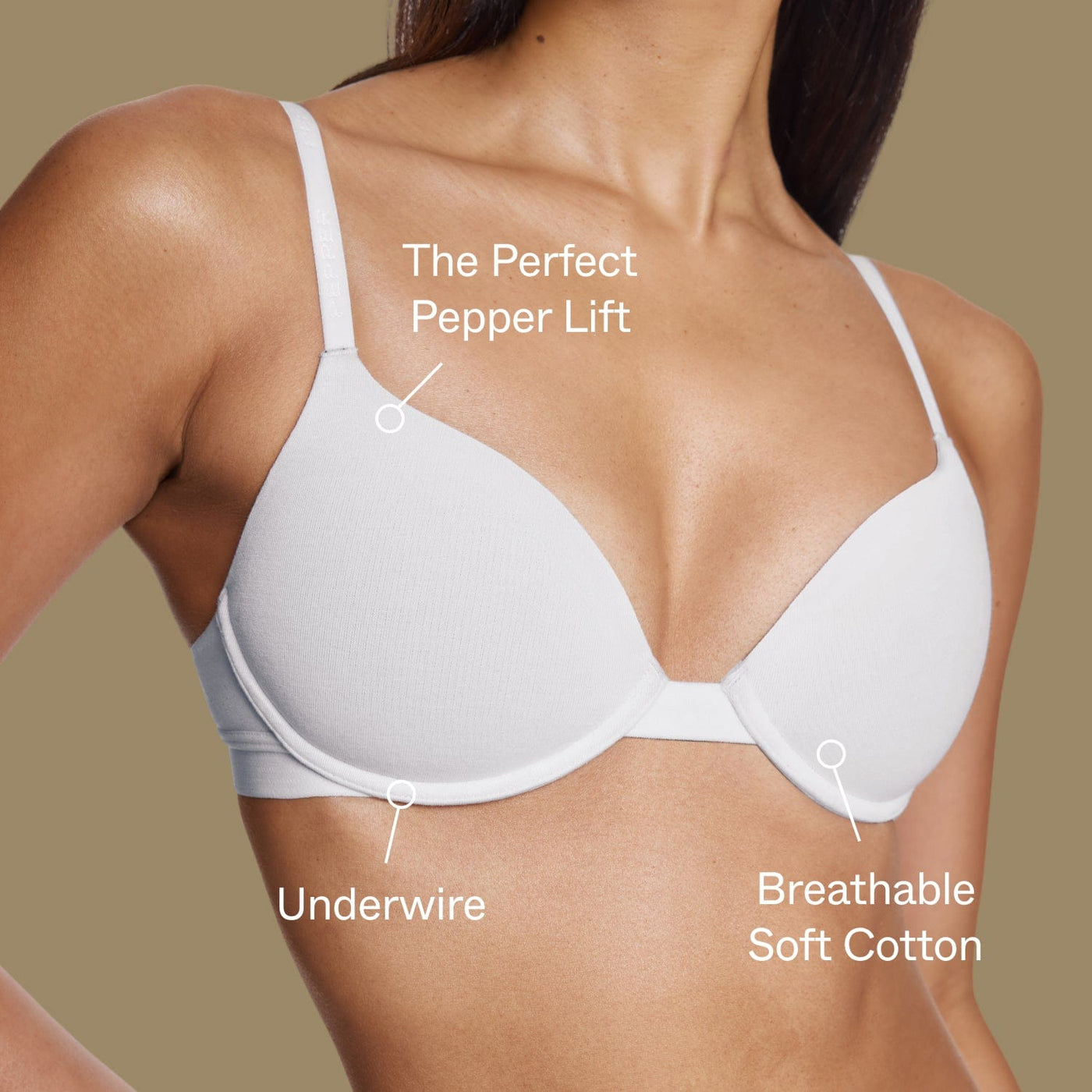 Supima® Cotton Lift Up Bra White - Image 3