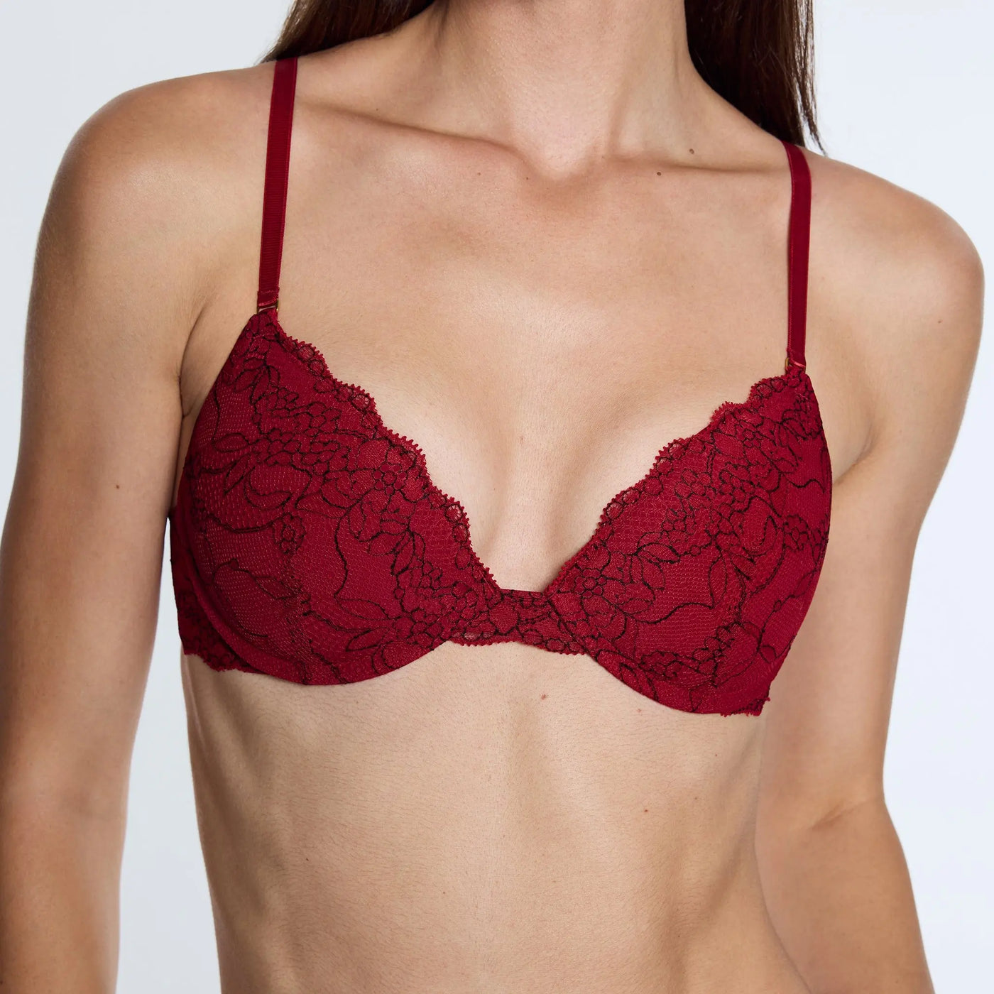 All Over Lace Lift Up Bra Scarlet Two-Tone - Image 7
