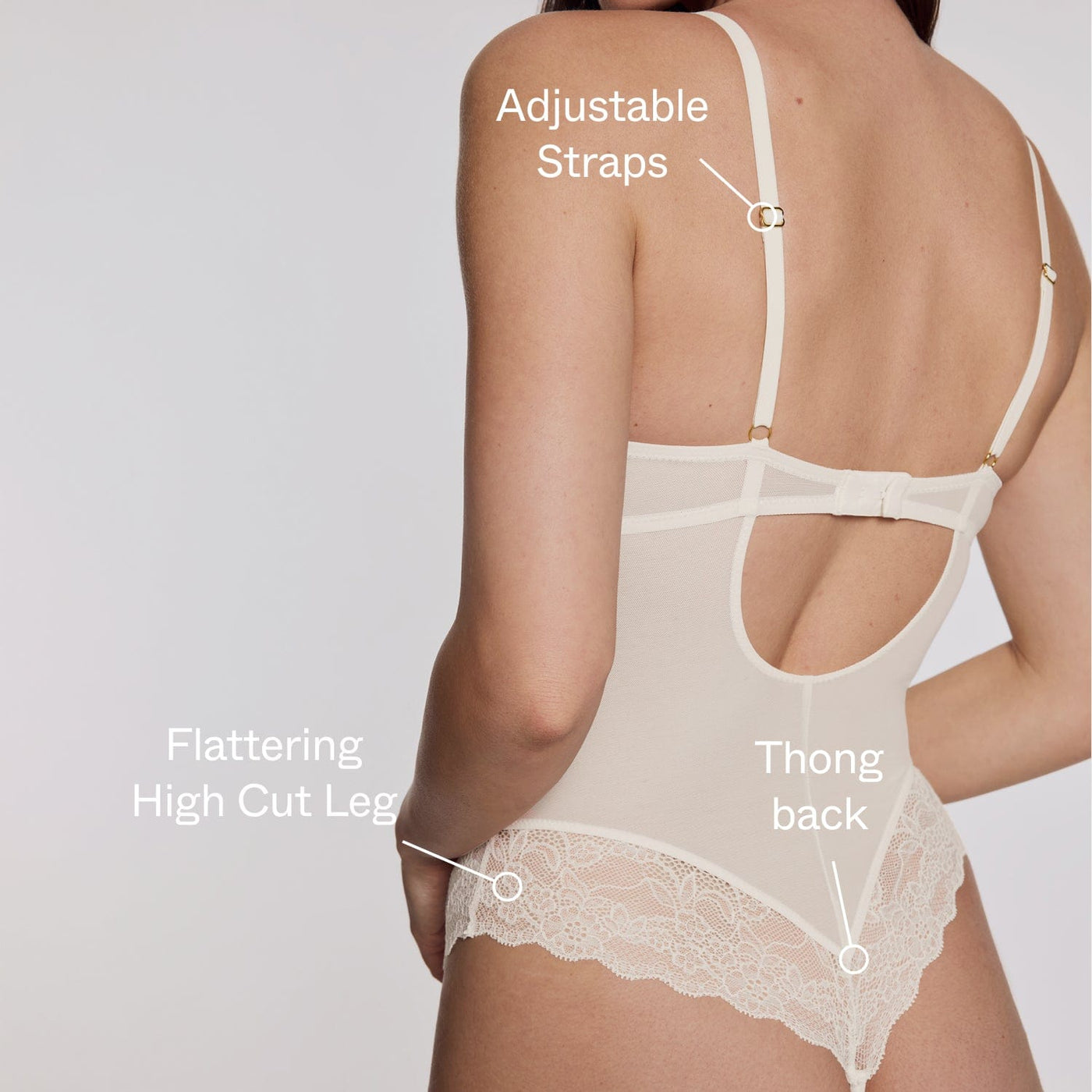 Lace Lift Up Teddy Ecru - Image 6