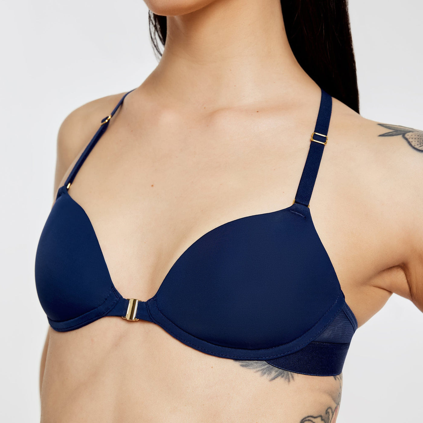 Demi Racerback T-Shirt Bra Navy - Image 2