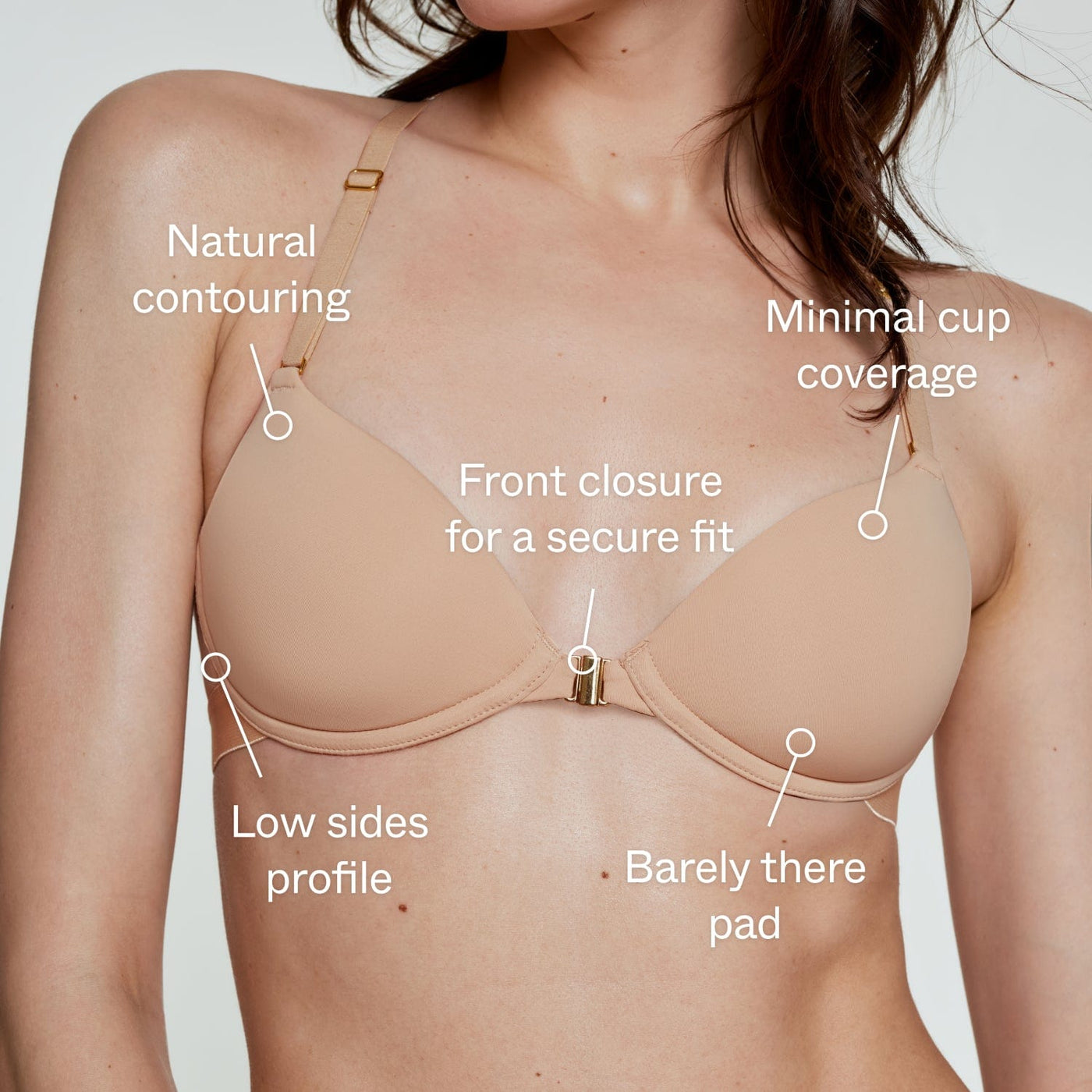 Demi Racerback T-Shirt Bra Buff - Image 3